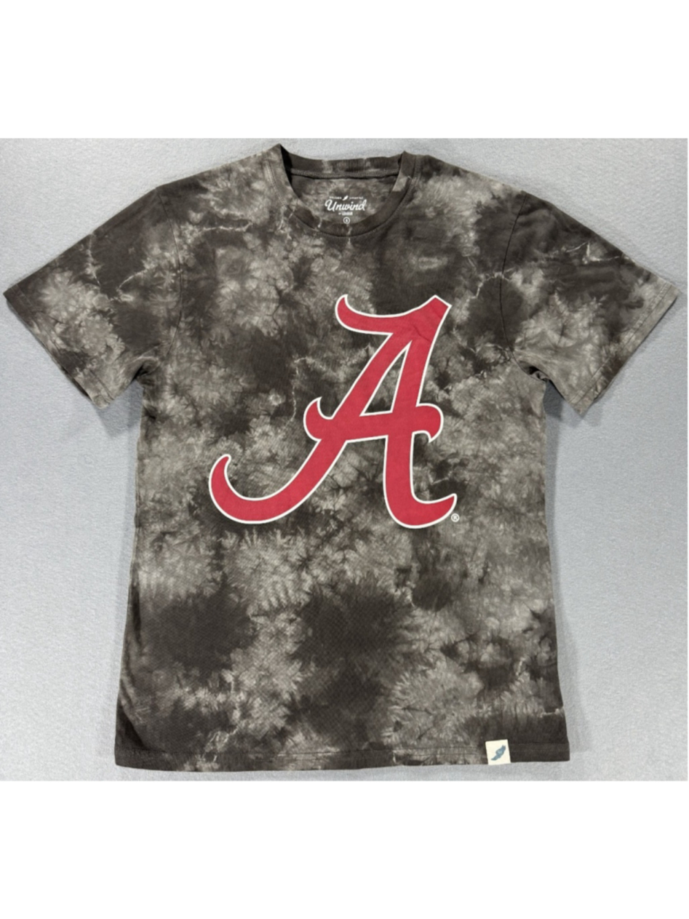 Unwind By League Relaxed Lifestyle T Shirt Gray Tie-Dye Alabama Football A